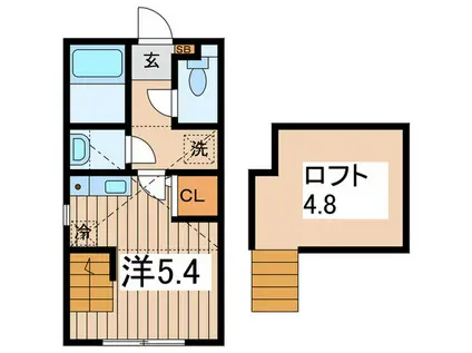 ハーミットクラブハウスキアーヴェ(ワンルーム/1階)の間取り写真