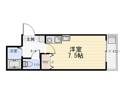 シャローム近江(ワンルーム/3階)の間取り写真