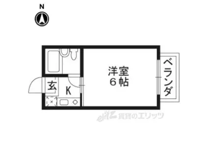 サニーハイツ(1K/2階)の間取り写真