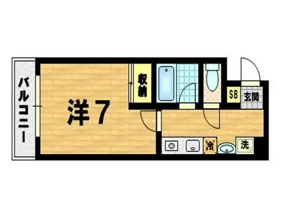 サンロイヤル五条(1K/3階)の間取り写真