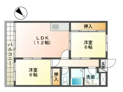 スカイタウン508(2LDK/1階)の間取り写真