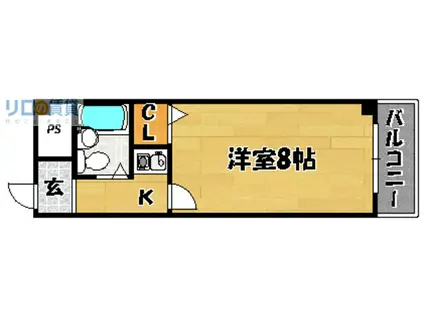 プラザコウエイI(1K/3階)の間取り写真