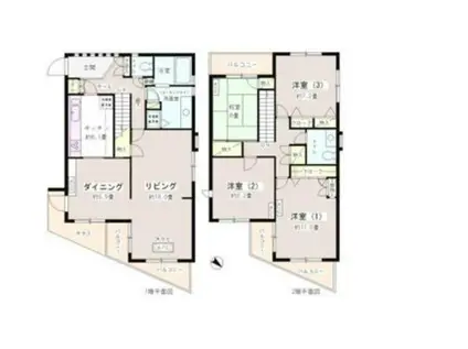 エステージ洗足池(4LDK/1階)の間取り写真
