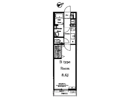地下鉄桜通線 野並駅 徒歩5分 3階建 築8年(1K/1階)の間取り写真