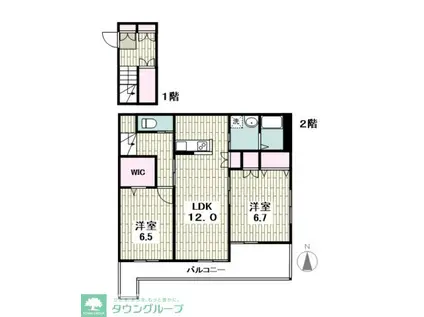 アフェクティオA(2LDK/2階)の間取り写真