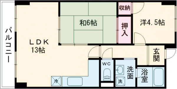 ヴィエンシャトレー小池(2LDK/3階)の間取り写真