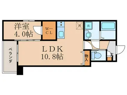 ジーメゾン大津横木ルイエル(1LDK/3階)の間取り写真
