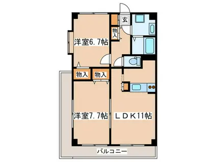 モーリス多摩川(2LDK/3階)の間取り写真