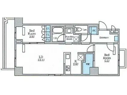 ロイジェント西新井(2LDK/1階)の間取り写真