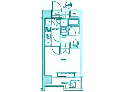 プレミアムキューブ大森DEUX(1K/3階)の間取り写真