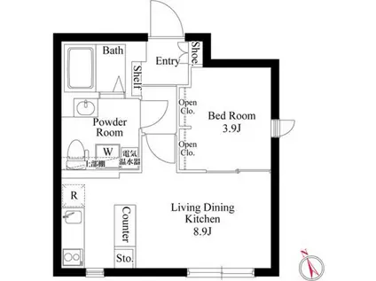 CASAFIORE日暮里(1LDK/3階)の間取り写真