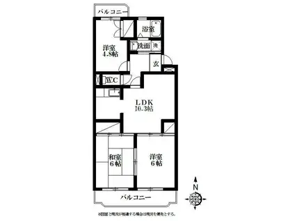 マンションフォーリア(3LDK/1階)の間取り写真