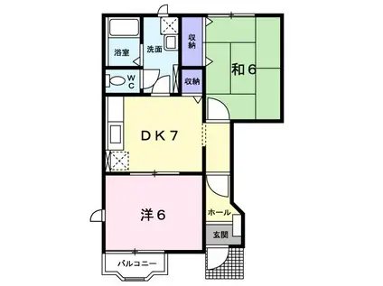ドリームハイツIII(2DK/1階)の間取り写真