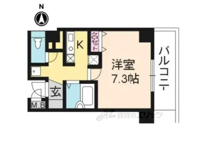 アマーレ御幸町(1K/4階)の間取り写真