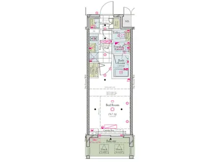 コンシェリア浜松町 MASTERS VILLA(1K/13階)の間取り写真