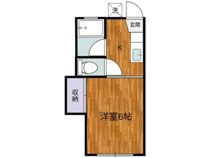 ハイムモトヤマ(1K/2階)の間取り写真