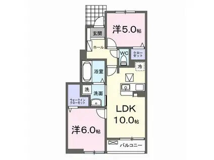 ローラン コート(2LDK/1階)の間取り写真