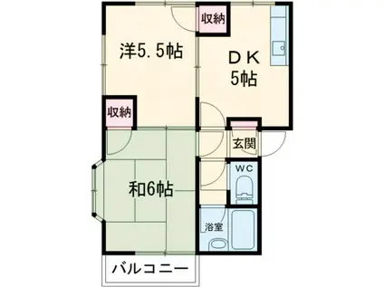 増田ハイツ C(2DK/2階)の間取り写真