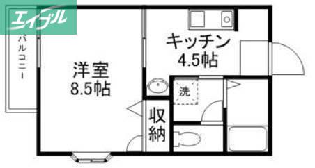 ティファナ(1DK/2階)の間取り写真