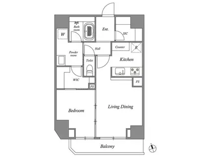 GRAN PASEO田原町 GRAN PASEO田原町(1LDK/10階)の間取り写真