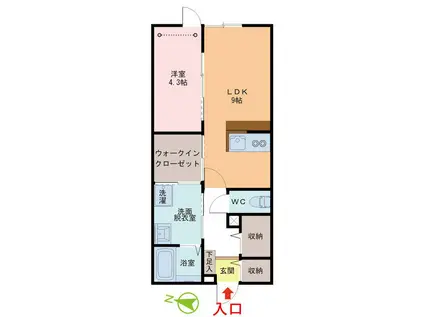 えちぜん鉄道勝山線 越前開発駅 徒歩10分 2階建 新築(1LDK/1階)の間取り写真