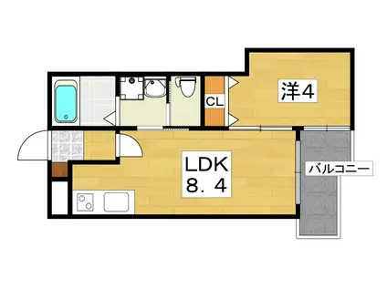 ALEGRIA香里園II(1LDK/3階)の間取り写真
