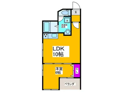 南住吉文化(1LDK/2階)の間取り写真