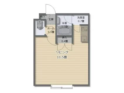 グリーンストーン(ワンルーム/2階)の間取り写真