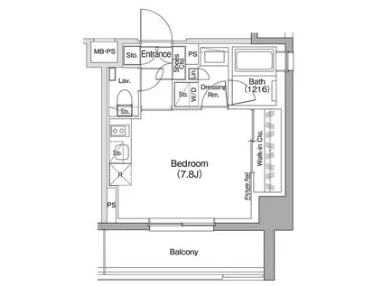 ザ・パークハビオ駒込(ワンルーム/2階)の間取り写真