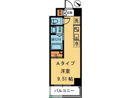 CASA DEMANTOID カーサデマントイド(ワンルーム/3階)の間取り写真