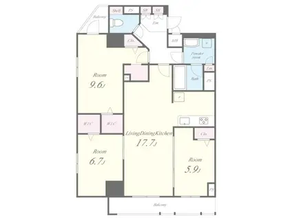 JPT RESIDENSE(3LDK/13階)の間取り写真