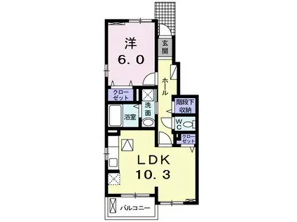 HATレジデンスII(1LDK/1階)の間取り写真