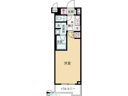 ルーブル武蔵中原伍番館(1K/2階)の間取り写真