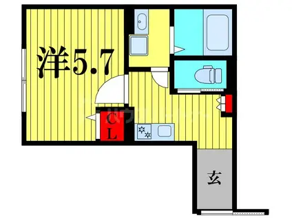 ル・カンフリエ柏中央(1K/3階)の間取り写真