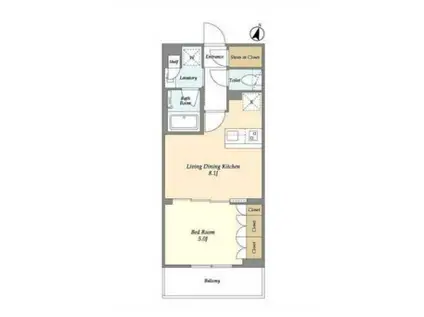 AIFLAT若松河田(1LDK/3階)の間取り写真