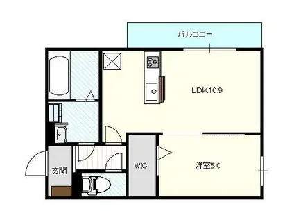 ソアヴィータ泉都町(1LDK/3階)の間取り写真