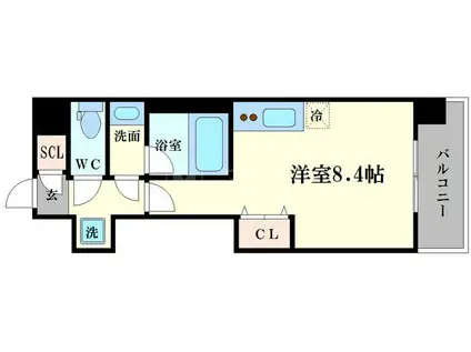 FRONT FIELD TENNOJI(ワンルーム/6階)の間取り写真