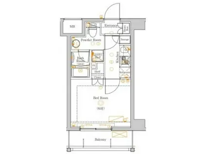 AZEST蒲田南(1K/5階)の間取り写真