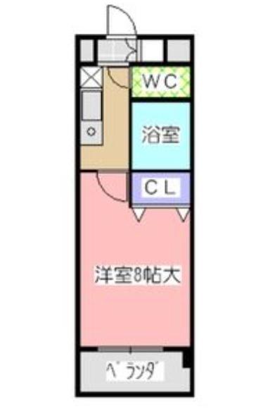 マーブルクレスト五軒家(1K/3階)の間取り写真