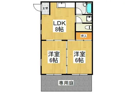 パークサイド寺池台(2LDK/1階)の間取り写真