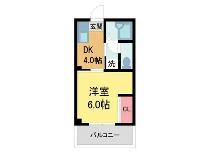 コスモハイツ らん(1DK/1階)の間取り写真