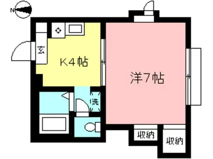 メゾンタツミ(1K/1階)の間取り写真