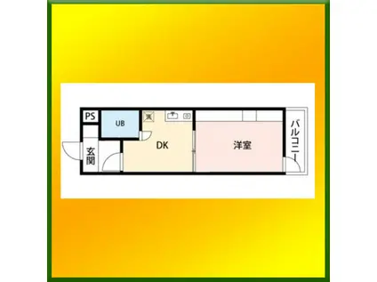 ユーコート田無(1DK/4階)の間取り写真