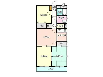 エスポワールM2(3LDK/3階)の間取り写真
