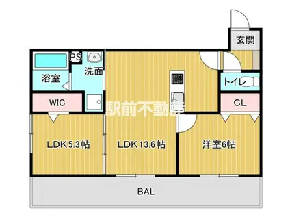 D-ROOM平田台4丁目(2LDK/2階)の間取り写真