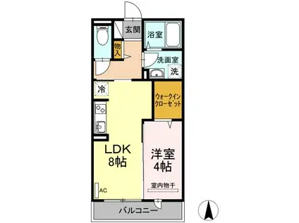 セジュールKAMI G(1LDK/1階)の間取り写真