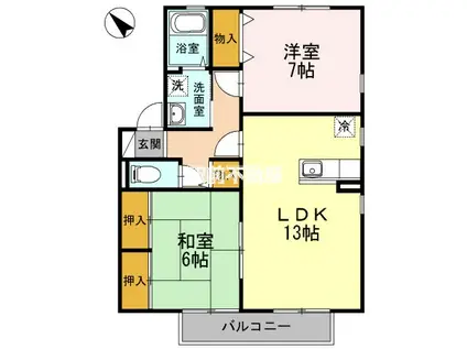 まいハイム(2LDK/2階)の間取り写真