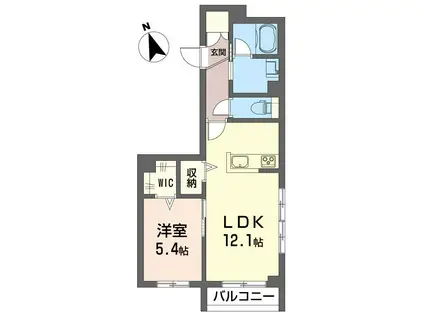 シャンテ ユー II(1LDK/2階)の間取り写真
