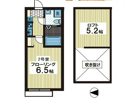 マピエス登戸(1K/1階)の間取り写真