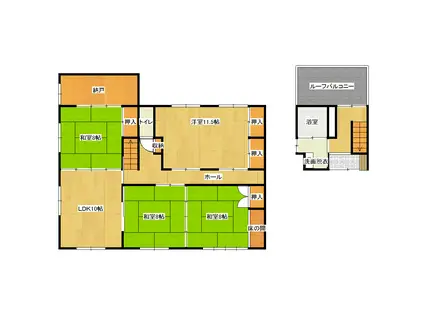 ＪＲ山口線 石見横田駅 徒歩14分 2階建 築30年(4LDK/1階)の間取り写真